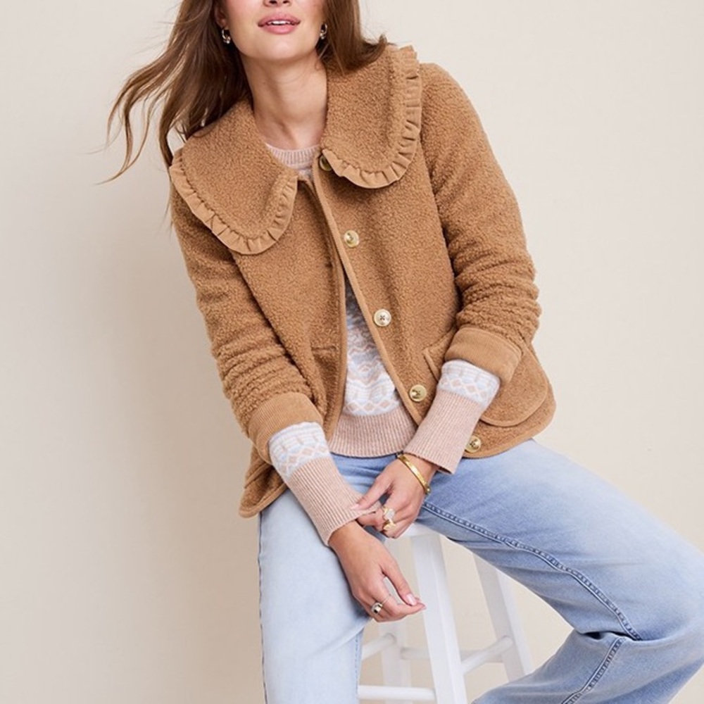 Billie Collared Sherpa Jacket size XS